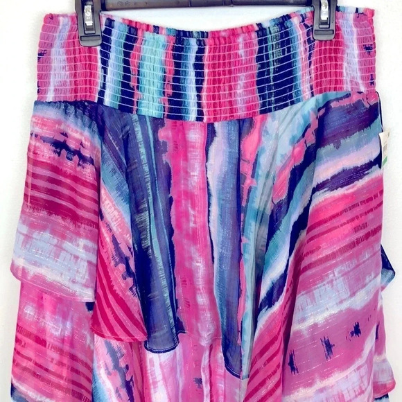 NWT INC Smocked Ruffled Midi Skirt Size Large - Picture 5 of 9